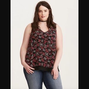 Torrid floral print 4x sleeveless layered tank top